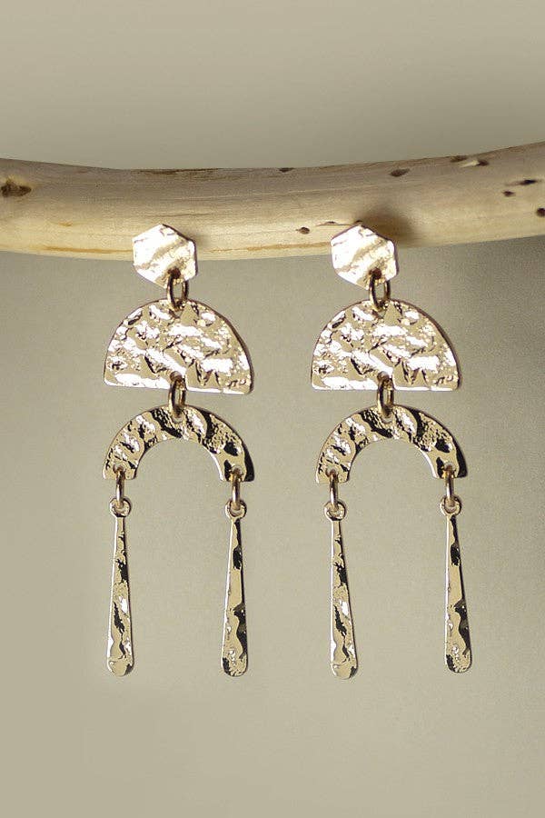 Hammered Geo Earrings