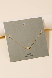 Mini Cz Station Chain Necklace