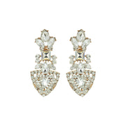 Arrow Shaped Crystal Cluster Drop Earrings