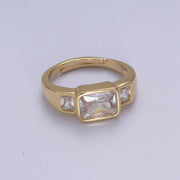 Big Square CZ  Stackable Ring