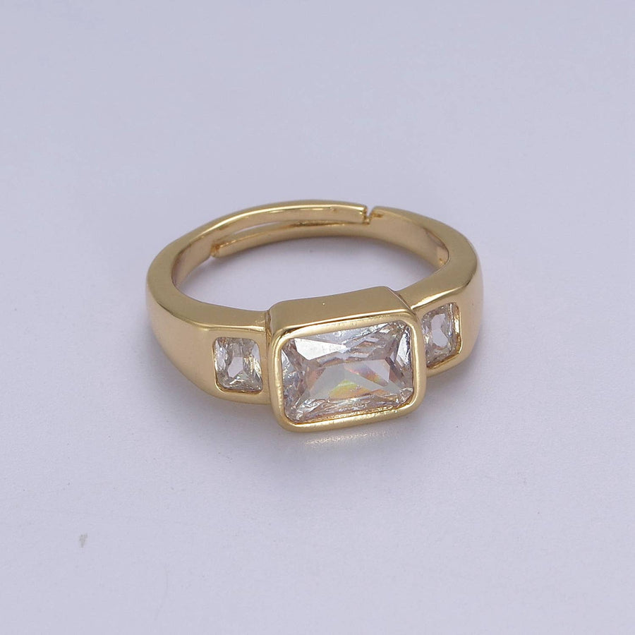 Big Square CZ  Stackable Ring