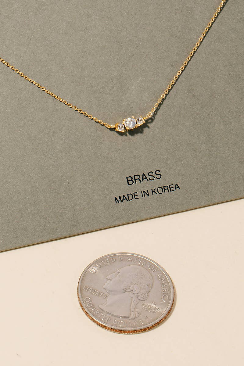 Mini Cz Station Chain Necklace