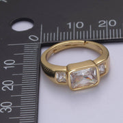 Big Square CZ  Stackable Ring