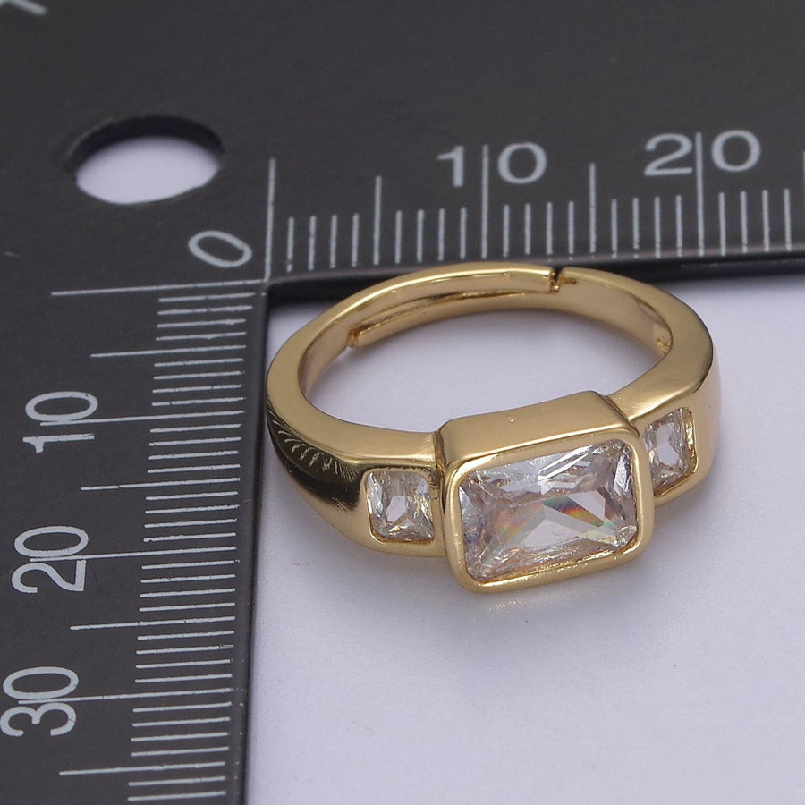 Big Square CZ  Stackable Ring