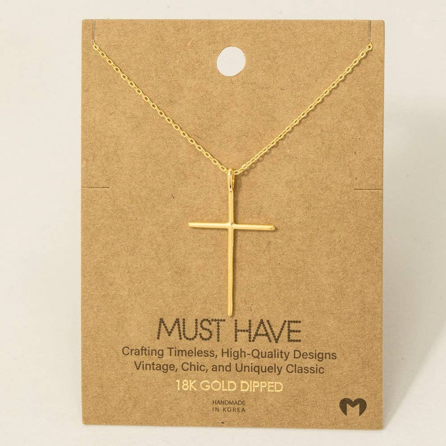 Metallic Cross Necklace
