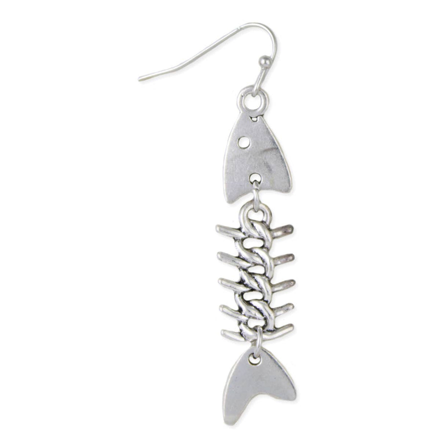 Silver Fish Bones Earrings