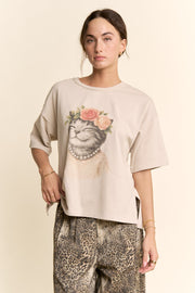 Flower Crown Kitty Top