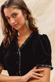 Christmas Velvet Ruffled Dress