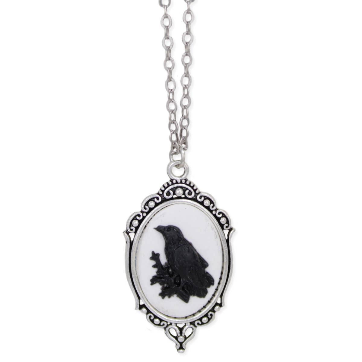 Raven Cameo Necklace