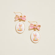 Oval Easter Enamel Earrings