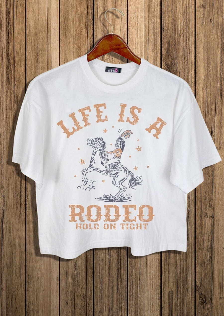 Life Is A Rodeo Crop Tee
