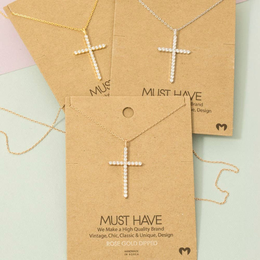 Pave Cross Necklace