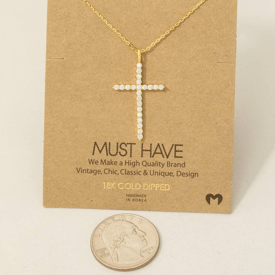 Pave Cross Necklace