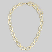 Hammered Oval Link Chain Necklace