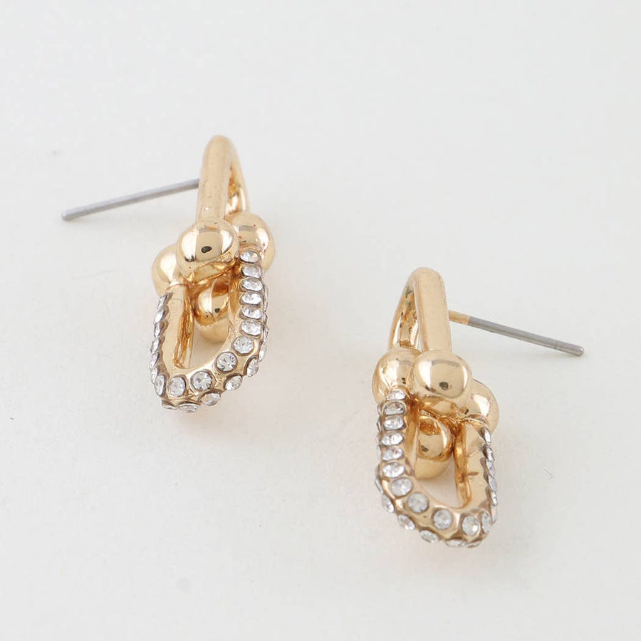 Bejeweled Link Chain Drop Earrings