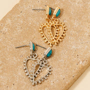 Turquoise and Heart Earrings