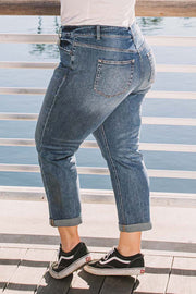 High Rise Boyfriend Jeans- Plus Size