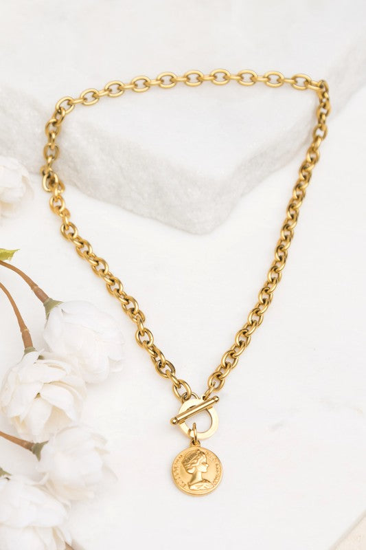 Coin Toggle Chain Necklace