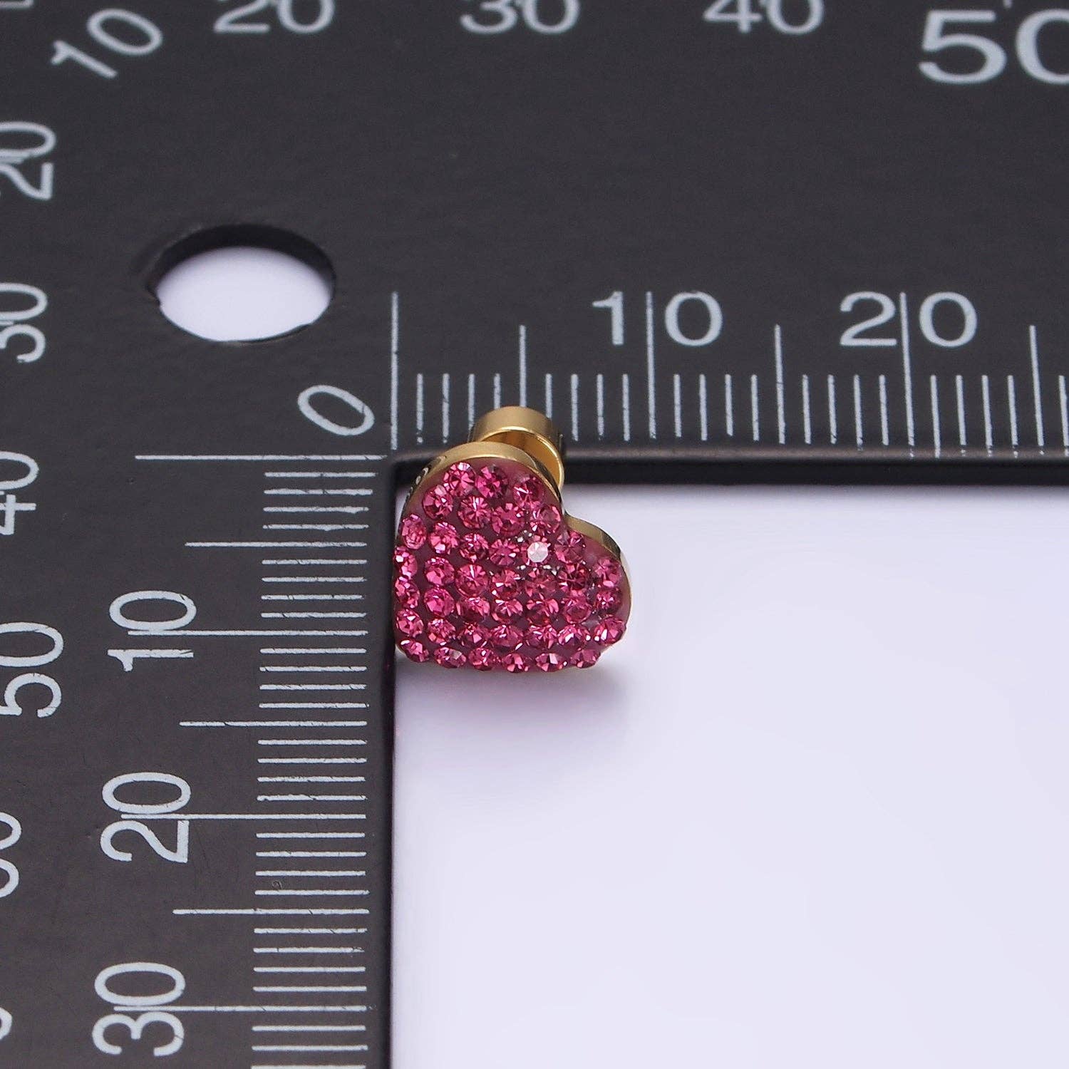 CZ Heart Stud Earrings