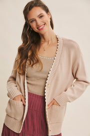 Scalloped Trim Cardigan