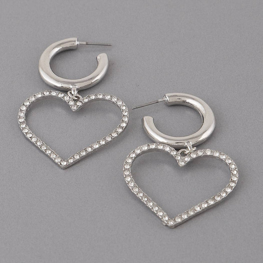 Heart Frame Hoop Earrings