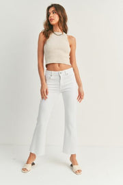White Cropped Flare Jeans