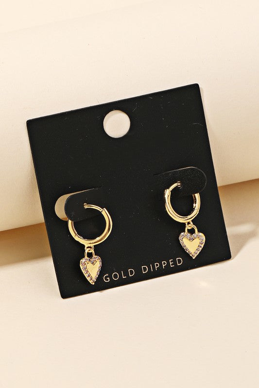 Mini Heart Huggie Earrings