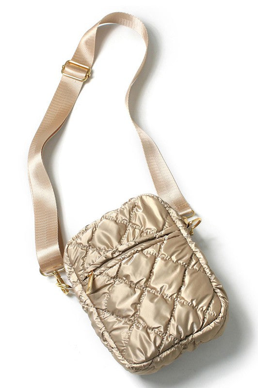 Mini Puffer Cross Body Bag - Gold
