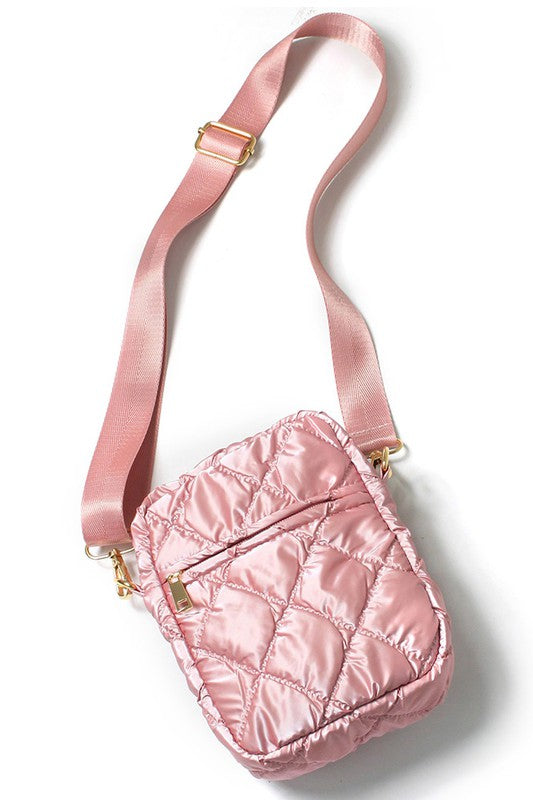 Mini Puffer Cross Body Bag - Pink