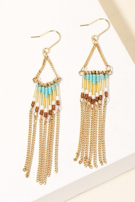 Triangle Chain Fringe Earrings