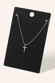 Rhinestone Cross Pendant Necklace