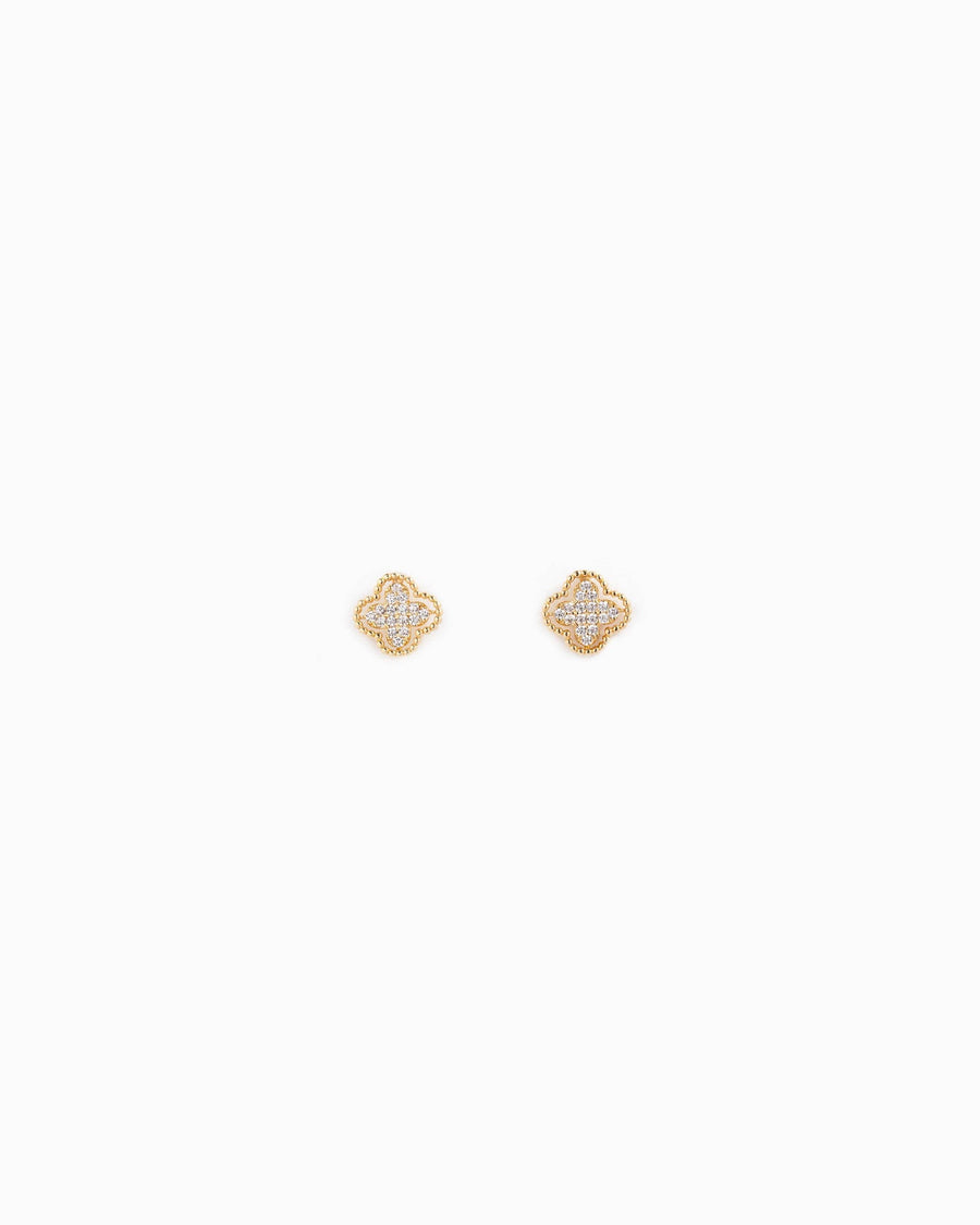 Pavé Clover Stud Earrings