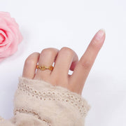 24K Gold Filled Anchor Mariner Chain Link Adjustable Gold Ring