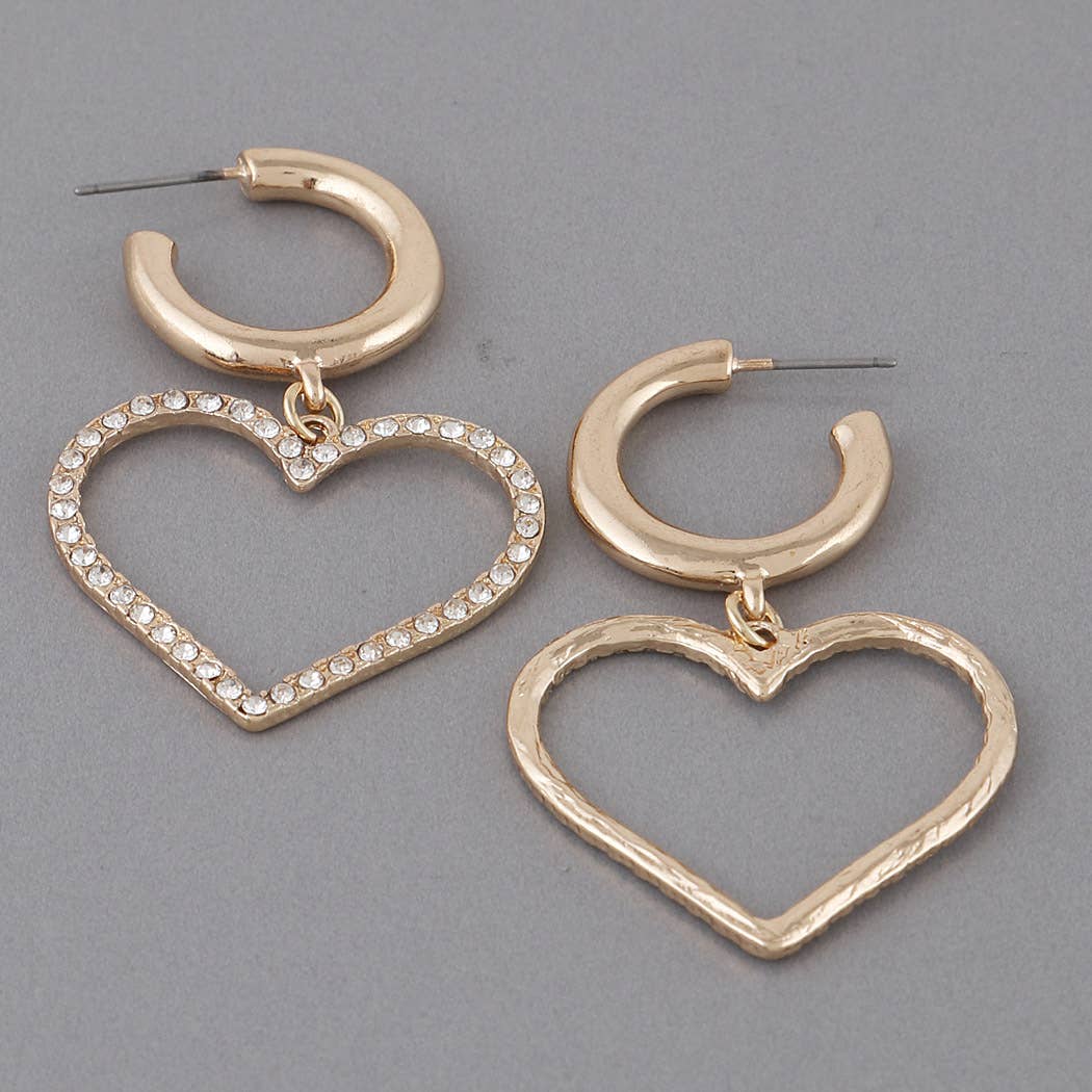 Heart Frame Hoop Earrings