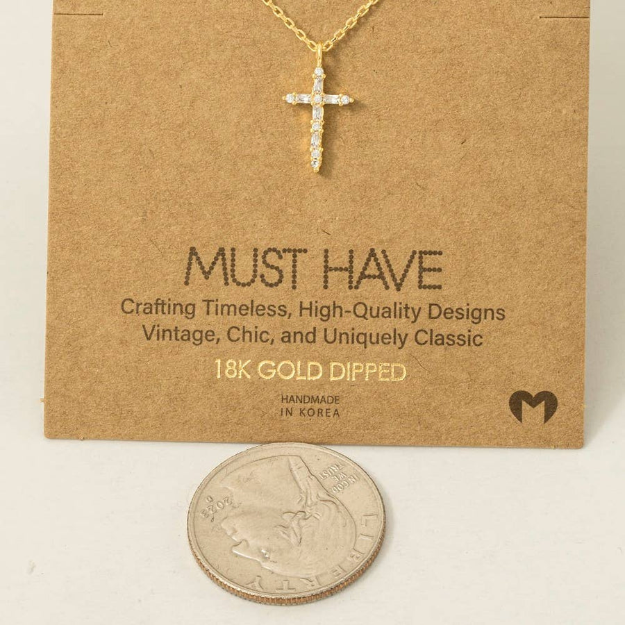Cz Cross Pendant Necklace