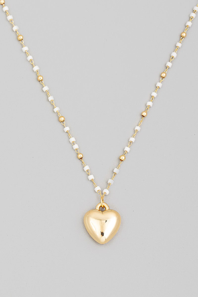 Heart Beaded Chain Necklace