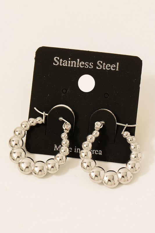 Stainless Steel Croissant Hoop Earrings