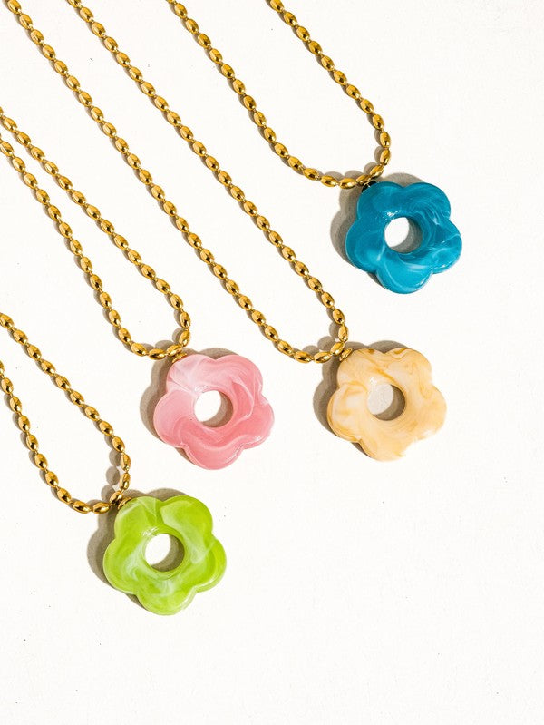 Summer Floral Pendant Necklace