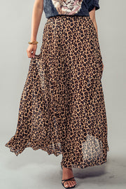 Leopard Pleated Skirt