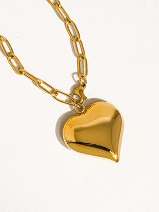 Large Heart Chain Necklace