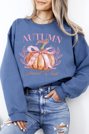 Fall Autumn Girly Social Club Graphic Sweatshirt