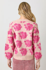 Floral Button Down Cardigan- Pink