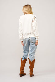 Western Motif Embroidered Graphic Sweatshirt