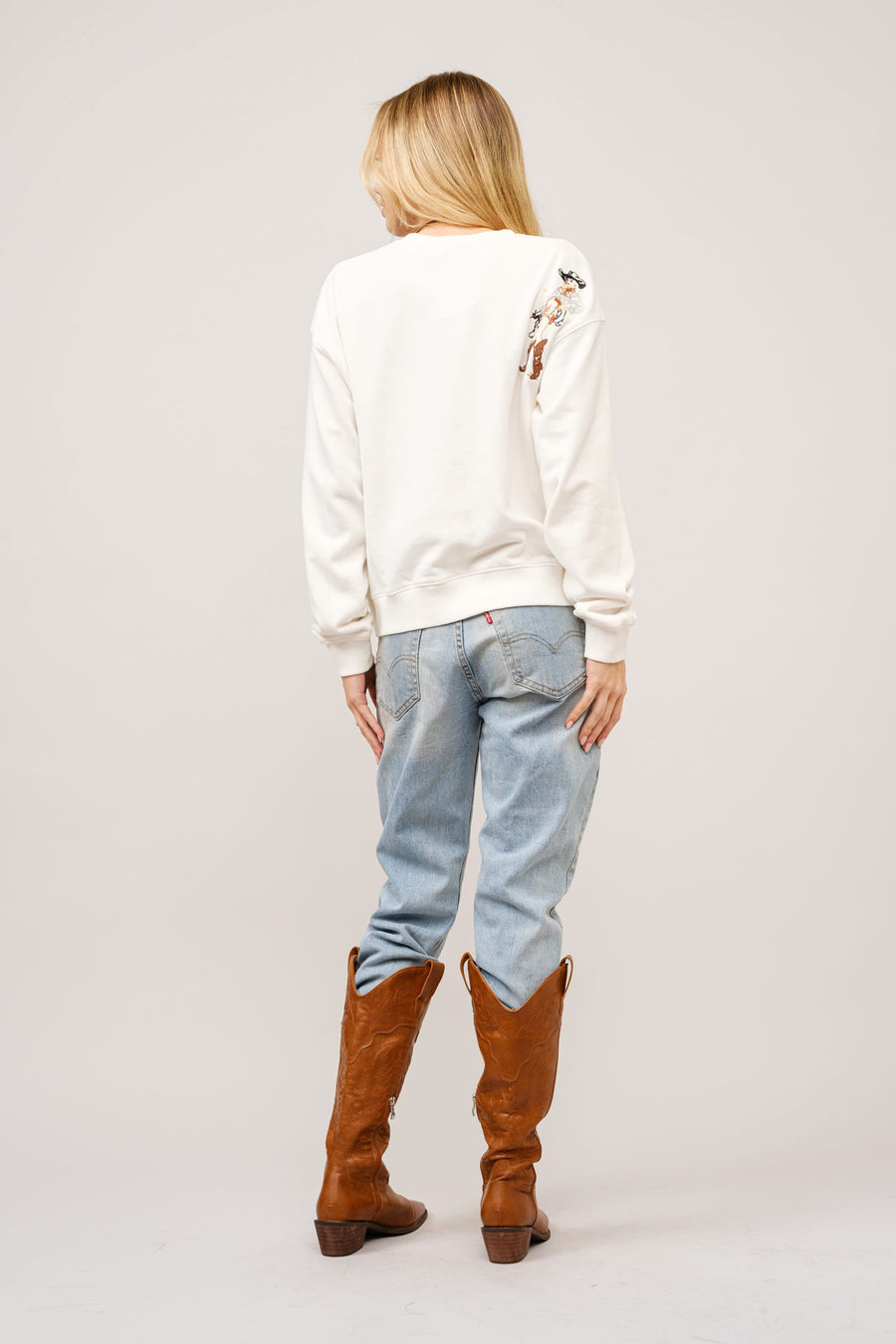 Western Motif Embroidered Graphic Sweatshirt