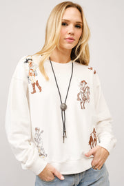 Western Motif Embroidered Graphic Sweatshirt