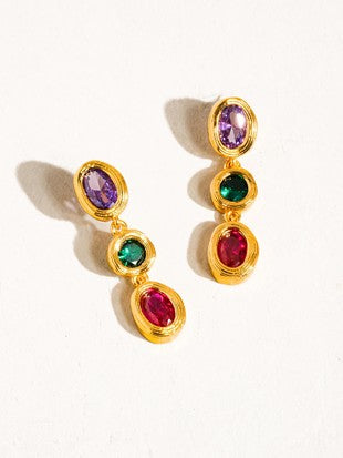 Multi Stone CZ Drop Earring