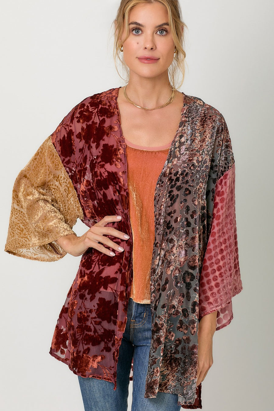 Burn Out Velvet Kimono