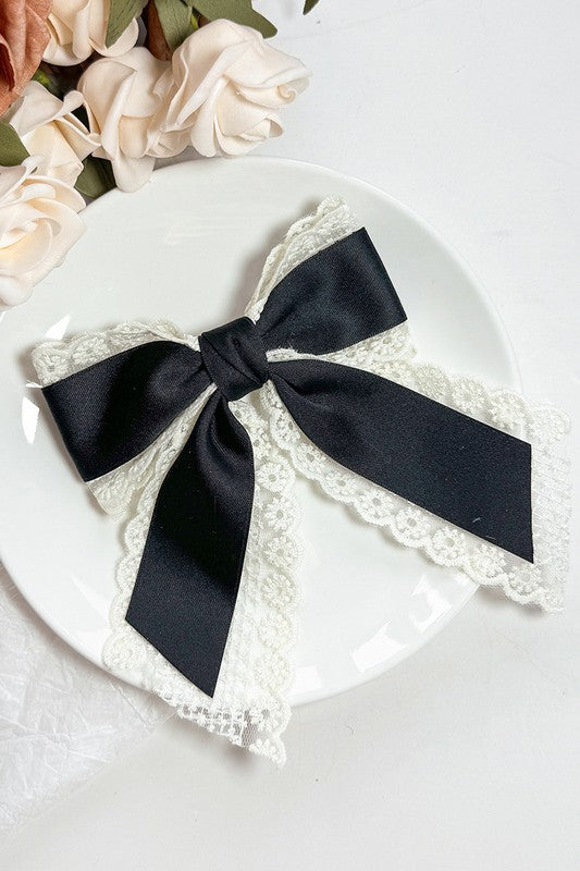 Black And White Hair Bow