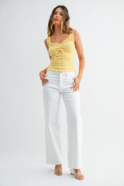 Full Length Straight Jeans- White