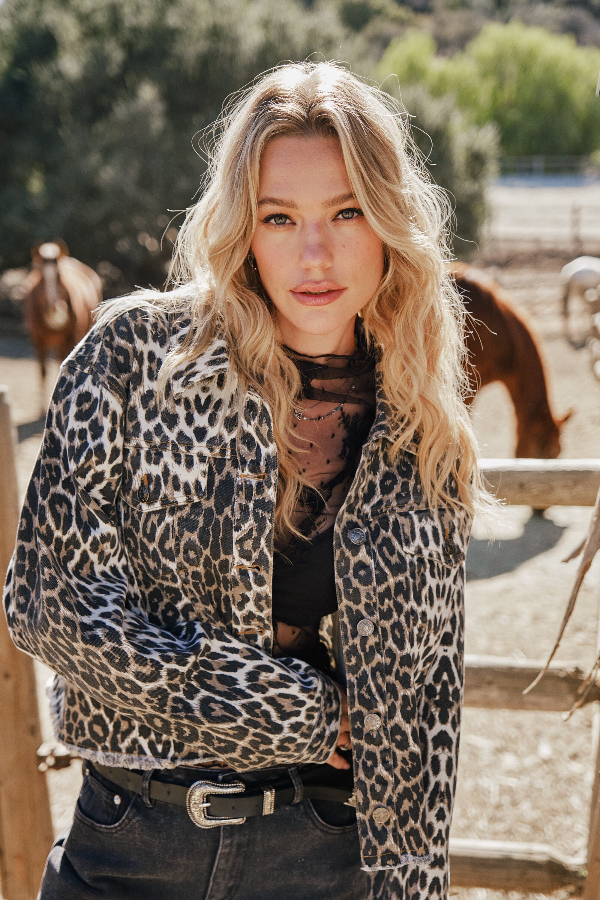 Leopard Trucker Jacket